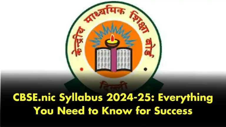 CBSE.nic Syllabus 2024-25