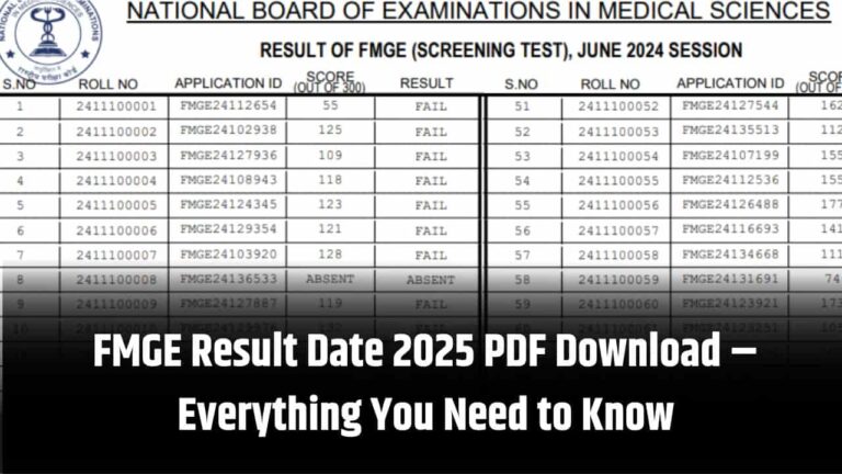 FMGE Result Date 2025 PDF Download – Everything You Need to Know